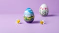 Painted Easter Egg with Spring Landscape Design Royalty Free Stock Photo