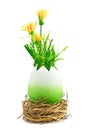 Painted easter egg with a yellow flowers Royalty Free Stock Photo