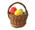 Painted Easter eggs in basket Royalty Free Stock Photo