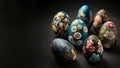 Painted Easter eggs with floral ornament