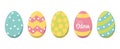 painted easter eggs with greetings Royalty Free Stock Photo