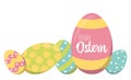 painted easter eggs with greetings Royalty Free Stock Photo