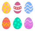 Painted easter eggs icon set. vector illustration isolated on white