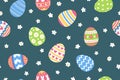 Painted Easter eggs seamless pattern. Royalty Free Stock Photo