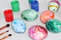 Painted Easter eggs. Special paint for Easter eggs