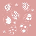 Painted eggs for easter, natural pattern Royalty Free Stock Photo
