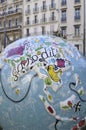 Painted Energie Propre globe in Marseille, Provence-Alpes-Cote d`Azur, Franc Royalty Free Stock Photo