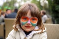 Painted face of a girl - butterfly Royalty Free Stock Photo