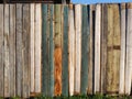 Painted fence background. Planked wooden texture flat lay photo design