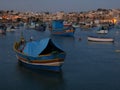 Painted fishing boats, Marsaxlokk, Malta Royalty Free Stock Photo