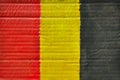 Painted flag of the country of Belgium. Royalty Free Stock Photo