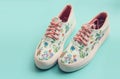 Painted Floral Canvas Shoes