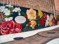 Painted flower Mural in Springfield Ohio USA 2023