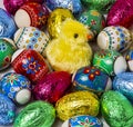 Painted and foil Easter Eggs Royalty Free Stock Photo