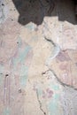 Painted fresco art on exterior of Mogao Grottoes, Dunhuang, Ganzu, China