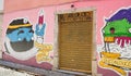 Painted graffiti. Lisbon, Portugal Royalty Free Stock Photo