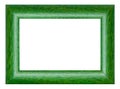 Green wooden picture frame isolated on white Royalty Free Stock Photo