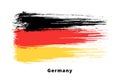 Painted grunge German flag. Brush strokes on white background. Grunge design element. Painted ink stripes Royalty Free Stock Photo