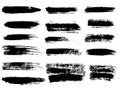 Painted grunge stripes set. Black labels, background, paint text