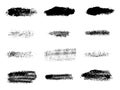 Painted grunge stripes set. Black labels, background, paint texture. Brush strokes vector. Handmade design elements Royalty Free Stock Photo