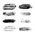 Painted grunge stripes set. Black labels, background, paint texture. Brush strokes vector. Handmade design elements Royalty Free Stock Photo