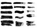 Painted grunge stripes set. Black labels, background, paint text