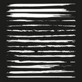 Painted grunge stripes set. Black labels, background, paint texture. Brush strokes vector. Handmade design elements Royalty Free Stock Photo