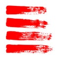 Painted grunge stripes set. Red labels, background Royalty Free Stock Photo