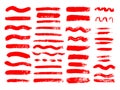 Painted grunge stripes set. Red labels, background Royalty Free Stock Photo
