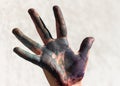 Painted hand