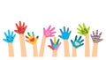 Painted Hands Of Little Children Royalty Free Stock Photo