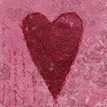 Painted Heart On Collage Background