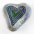 Painted Heart Shaped Rock Royalty Free Stock Photo