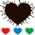 Painted heart with splashing Royalty Free Stock Photo