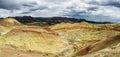 Painted Hills panorama, geological sedimentary formation at Mitchell, Central Oregon, USA Royalty Free Stock Photo