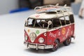 Painted hippie van, toy retro car