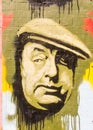 Painted in homage to the writer Pablo Neruda, in the center of t Royalty Free Stock Photo