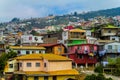 Painted houses in city Valparaiso, Chile Royalty Free Stock Photo