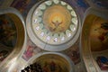 Painted icons on the ceiling in the Orthodox Church