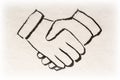 Painted illustration of handshake Royalty Free Stock Photo