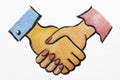 Painted illustration of handshake Royalty Free Stock Photo