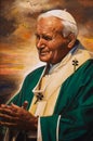 Painted image of Pope John Paul II