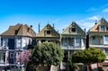 The Painted Ladies of San Francisco, California, USA. View from Alamo Square at twilight, San Francisco. Victoria houses in san