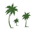 Painted landscape with palm trees Royalty Free Stock Photo