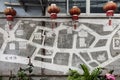 Painted map of talat noi chinatown area in bangkok thailand Royalty Free Stock Photo
