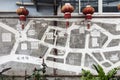 painted map of talat noi chinatown area in bangkok thailand Royalty Free Stock Photo