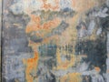 painted metal background in grays and rusts