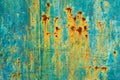 Painted metal surface with rust streaks Royalty Free Stock Photo