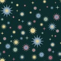 Painted multi colored stars seamless pattern abstract