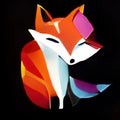 Painted multicolored fox. Generative AI